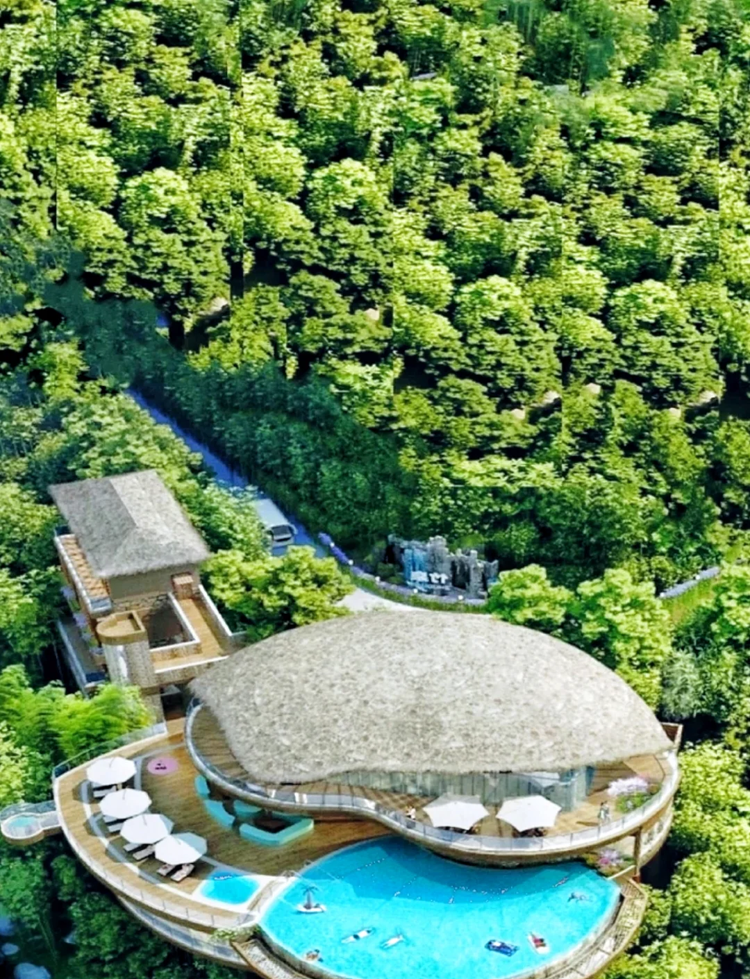 Piscina acrílica infinita del hotel Liyang Tianmu Lake Zhuxigu