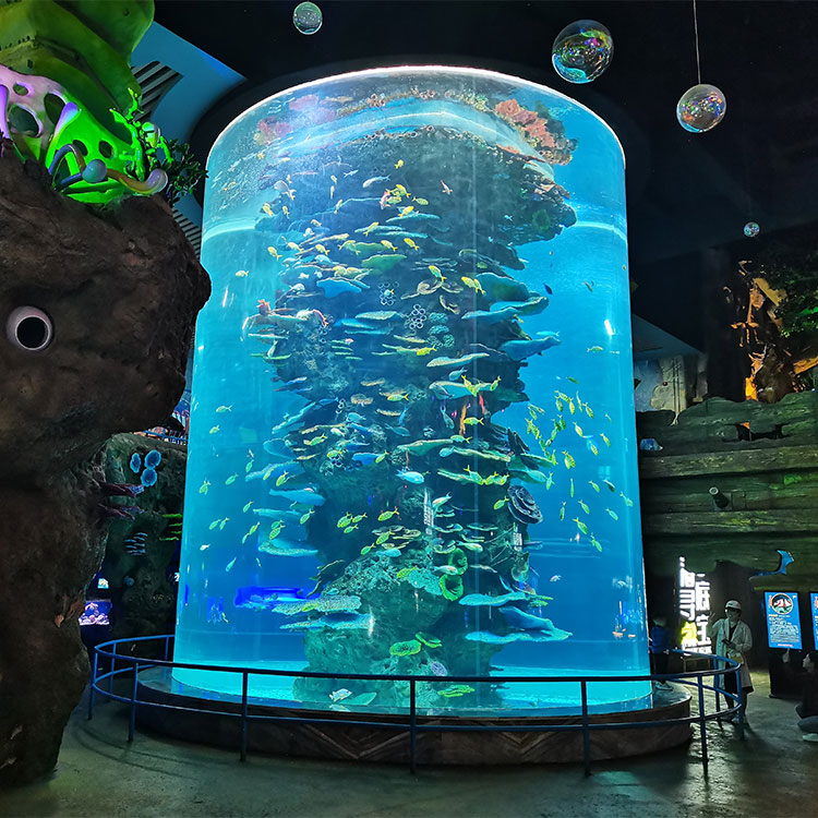 Acuario cilíndrico transparente acrílico empaquetado en paneles multicapa - leyu
