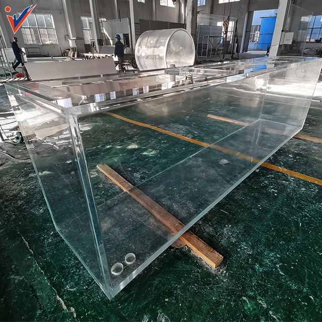 Muebles para el hogar Mesa de centro de vidrio de lujo con mesa de té para acuario y pecera-leyu